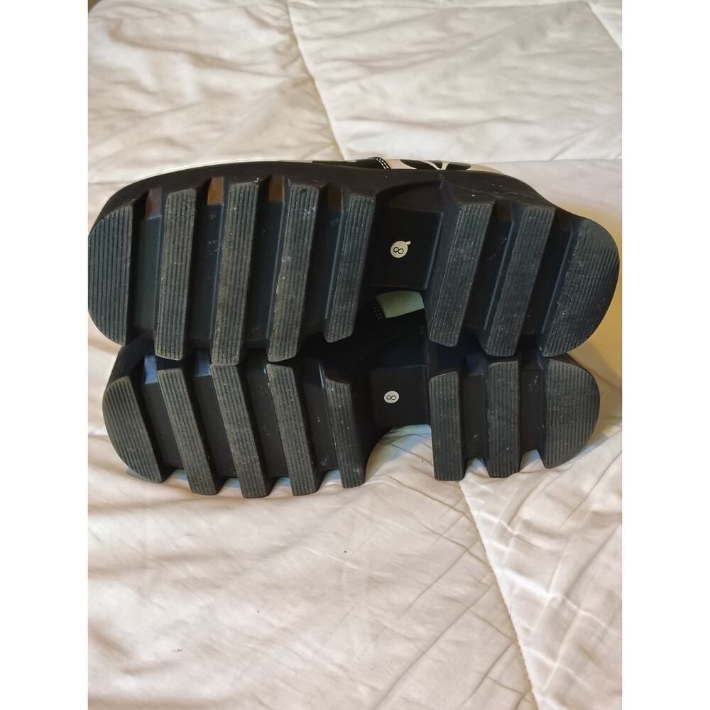Lamoda Platform Mary Jane Y2K Lolita Black White Floral Chunky Lug Sole Size 8 - Picture 5 of 8